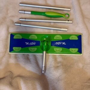 Swiffer XL Flat Mop Base and Aluminum Pole Sections - Green & Blue